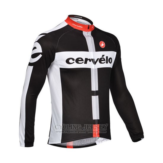 2013 Cycling Jersey Cervelo White and Black Long Sleeve and Bib Tight