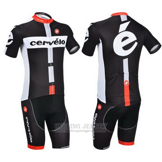 2013 Cycling Jersey Cervelo White and Black Short Sleeve and Bib Short