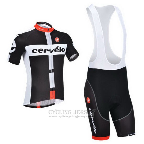 2013 Cycling Jersey Cervelo White and Black Short Sleeve and Bib Short