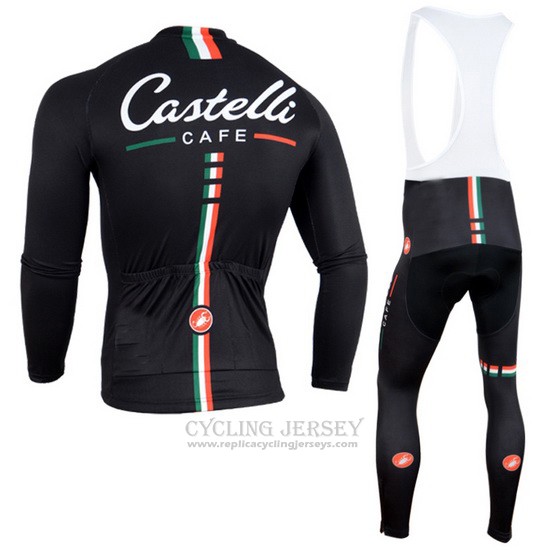 2014 Cycling Jersey Castelli Black Long Sleeve and Bib Tight