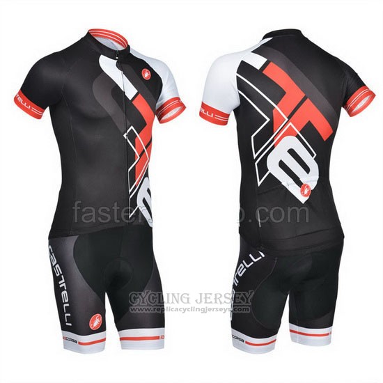 2014 Cycling Jersey Castelli Black Short Sleeve and Bib Short