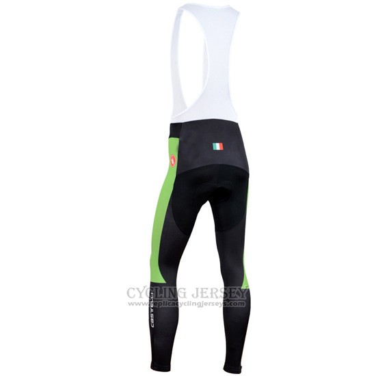 2014 Cycling Jersey Castelli Black and Green Long Sleeve and Bib Tight