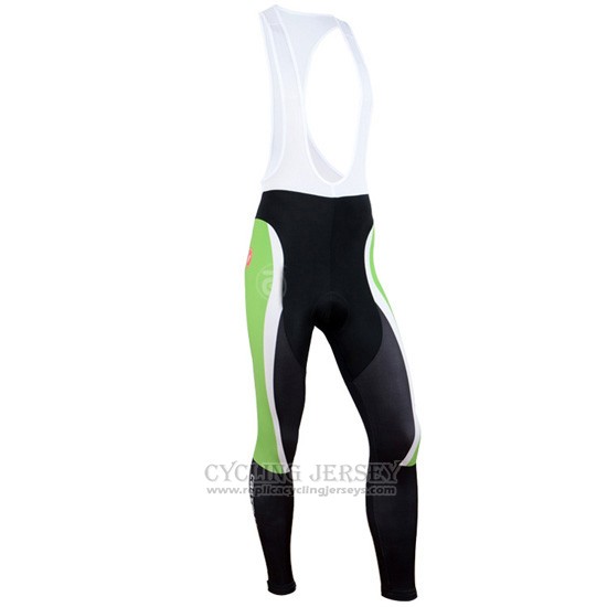 2014 Cycling Jersey Castelli Black and Green Long Sleeve and Bib Tight