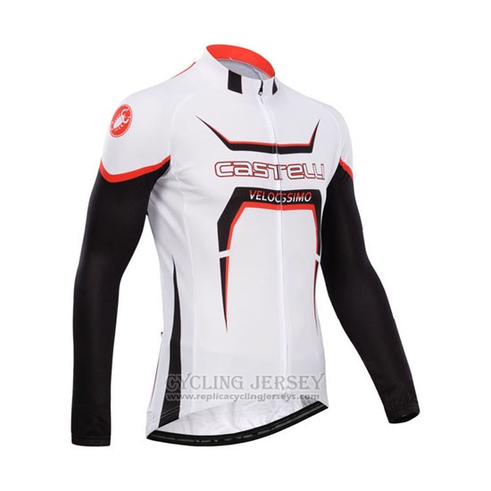 2014 Cycling Jersey Castelli Black and White Long Sleeve and Bib Tight