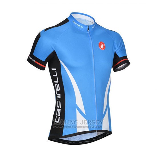 2014 Cycling Jersey Castelli Blue and Black Short Sleeve and Bib Short
