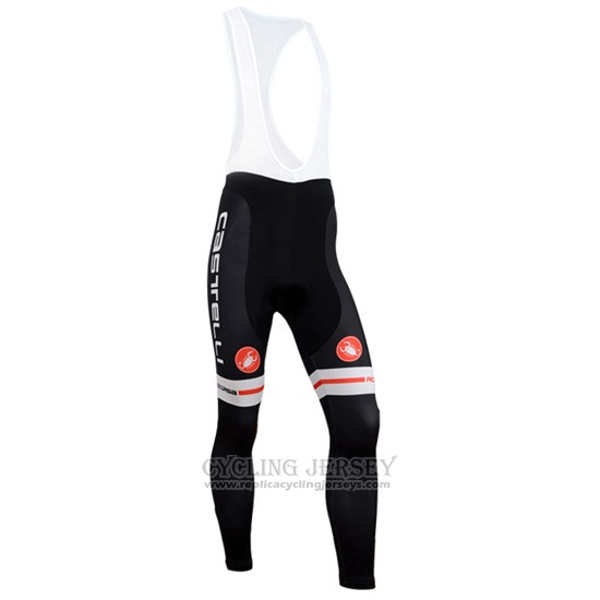 2014 Cycling Jersey Castelli Red Sky Blue Long Sleeve and Bib Tight
