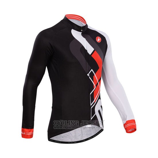 2014 Cycling Jersey Castelli Red and Black Long Sleeve and Bib Tight