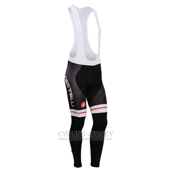 2014 Cycling Jersey Castelli Red and Black Long Sleeve and Bib Tight