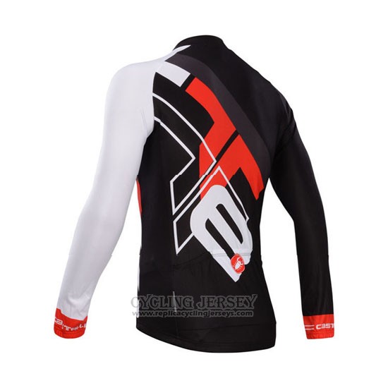 2014 Cycling Jersey Castelli Red and Black Long Sleeve and Bib Tight