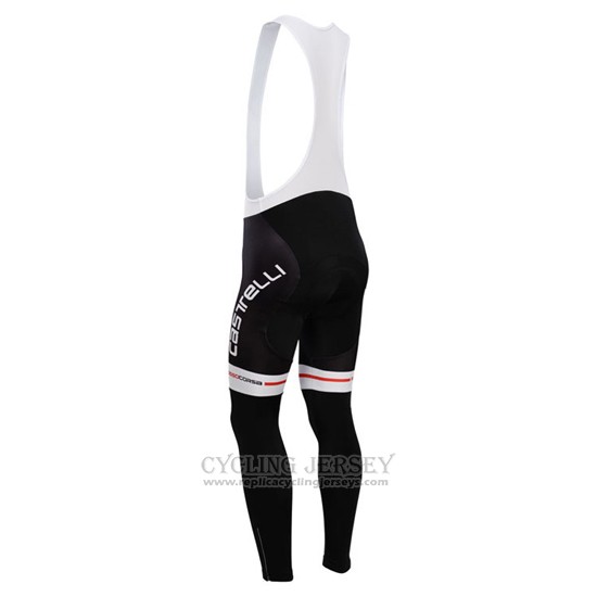2014 Cycling Jersey Castelli Red and Black Long Sleeve and Bib Tight