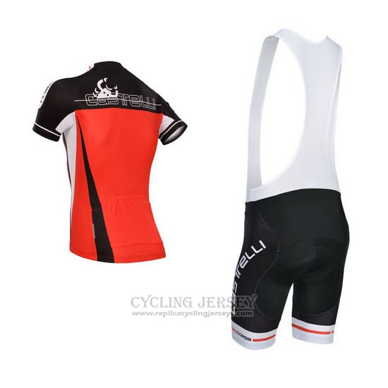 2014 Cycling Jersey Castelli Red and Black Short Sleeve and Bib Short