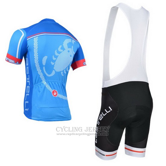 2014 Cycling Jersey Castelli Sky Blue Short Sleeve and Bib Short