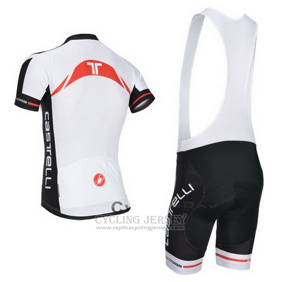 2014 Cycling Jersey Castelli White Short Sleeve and Bib Short