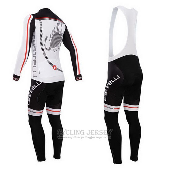 2014 Cycling Jersey Long Sleeve and Bib Tight Castelli Black and White