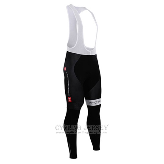 2015 Cycling Jersey Castelli 3t Black and Red Long Sleeve and Bib Tight