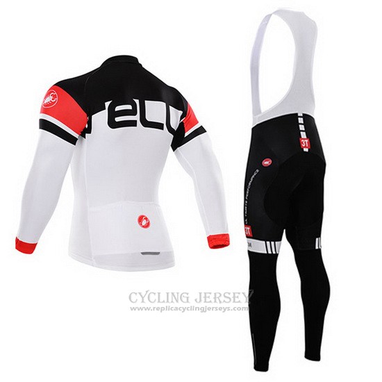 2015 Cycling Jersey Castelli Black and White Long Sleeve and Bib Tight