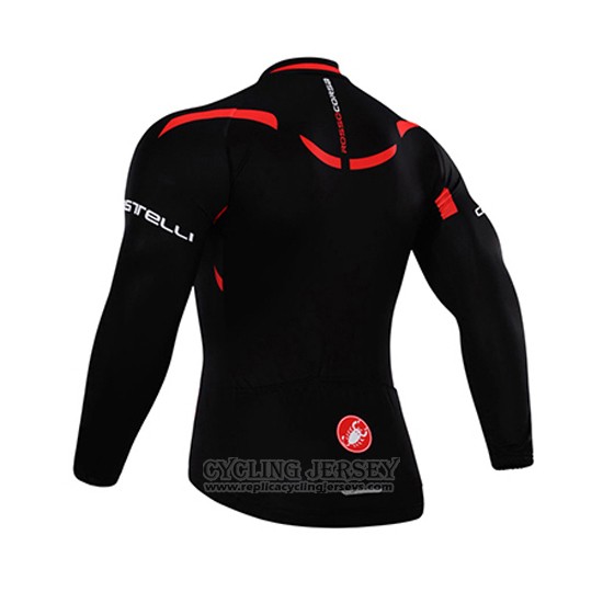 2015 Cycling Jersey Castelli Bright Black Long Sleeve and Bib Tight