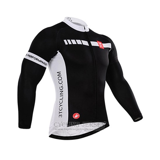 2015 Cycling Jersey Castelli Deep Black Long Sleeve and Bib Tight