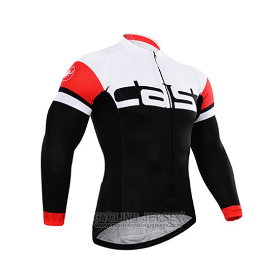 2015 Cycling Jersey Castelli Deep White and Black Long Sleeve and Bib Tight