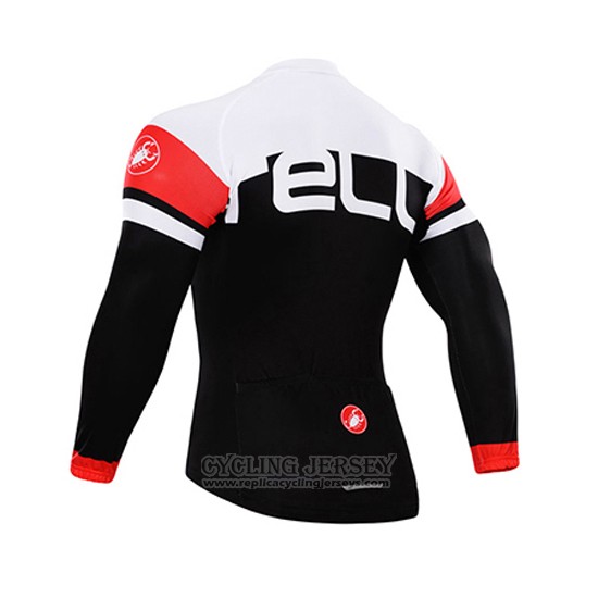 2015 Cycling Jersey Castelli Deep White and Black Long Sleeve and Bib Tight