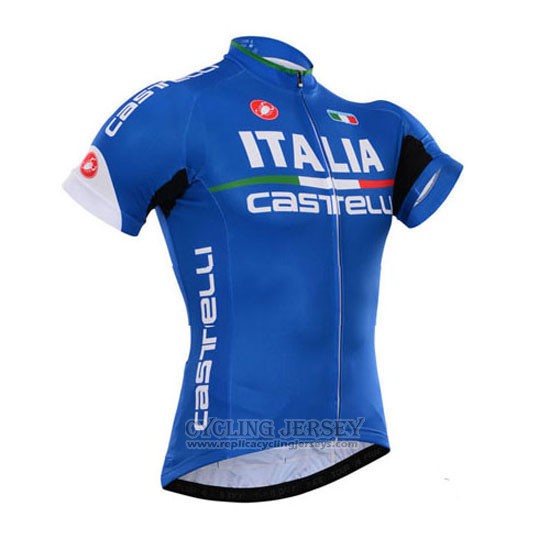 2015 Cycling Jersey Castelli Italy Blue Short Sleeve and Bib Short
