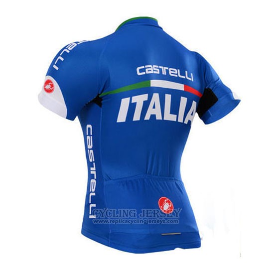 2015 Cycling Jersey Castelli Italy Blue Short Sleeve and Bib Short