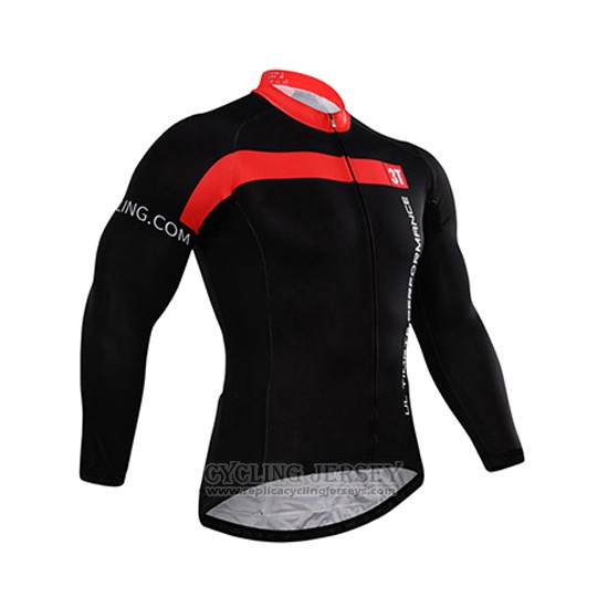 2015 Cycling Jersey Castelli Red and Black Long Sleeve and Bib Tight
