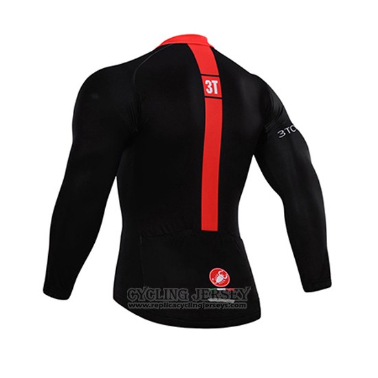 2015 Cycling Jersey Castelli Red and Black Long Sleeve and Bib Tight