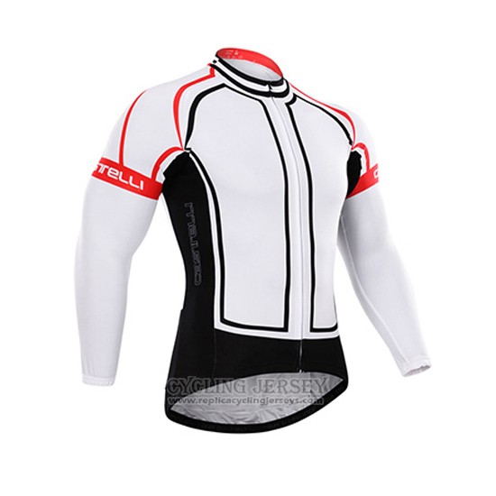 2015 Cycling Jersey Castelli White Long Sleeve and Bib Tight