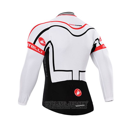 2015 Cycling Jersey Castelli White Long Sleeve and Bib Tight