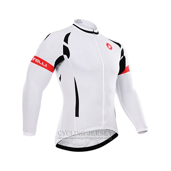 2015 Cycling Jersey Castelli White and Black Long Sleeve and Bib Tight