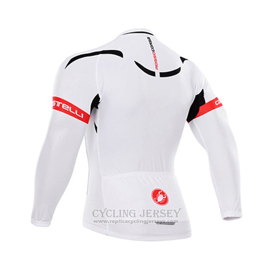 2015 Cycling Jersey Castelli White and Black Long Sleeve and Bib Tight