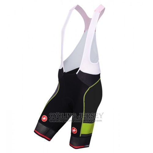 2016 Cycling Jersey Castelli Black and Green Short Sleeve and Bib Short
