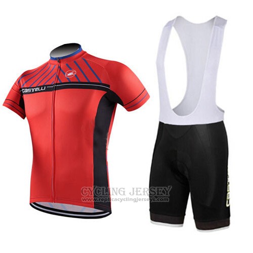 2016 Cycling Jersey Castelli Black and Red Short Sleeve and Bib Short