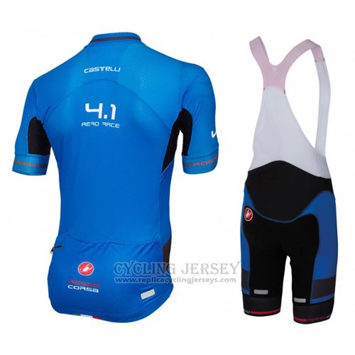 2016 Cycling Jersey Castelli Black and Sky Blue Short Sleeve and Bib Short