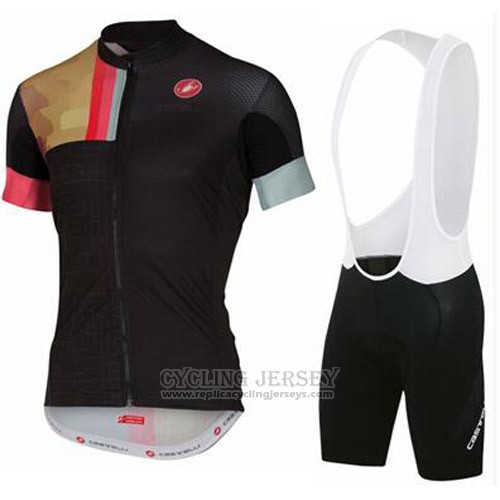 2016 Cycling Jersey Castelli Black and Yellow Short Sleeve and Bib Short
