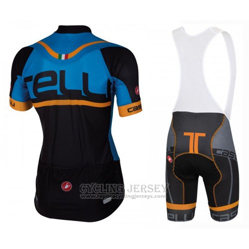 2016 Cycling Jersey Castelli Blue Black Short Sleeve and Bib Short