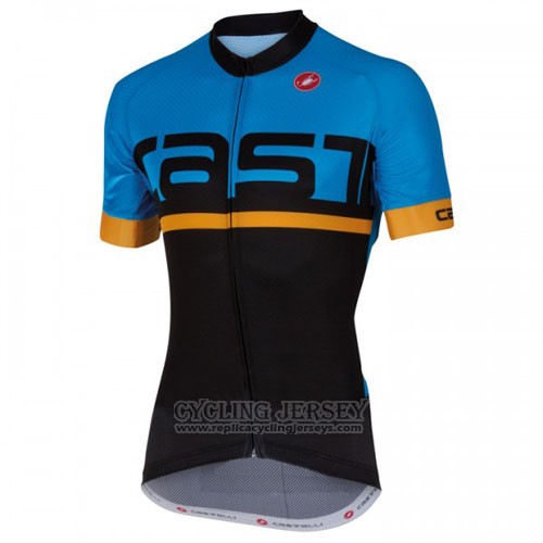 2016 Cycling Jersey Castelli Blue Black Short Sleeve and Bib Short