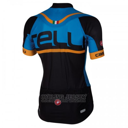 2016 Cycling Jersey Castelli Blue Black Short Sleeve and Bib Short
