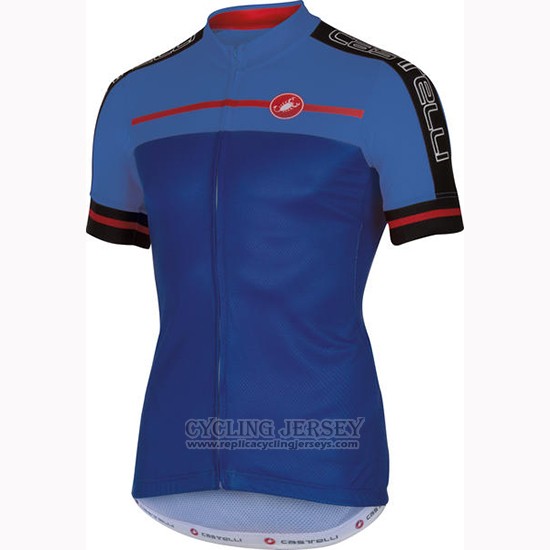 2016 Cycling Jersey Castelli Blue Short Sleeve and Bib Short