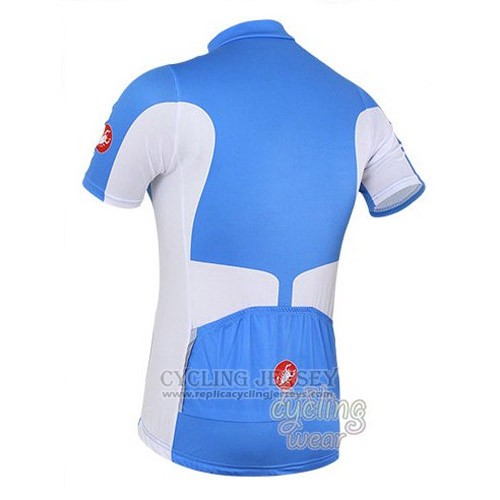 2016 Cycling Jersey Castelli Blue and White Short Sleeve and Bib Short