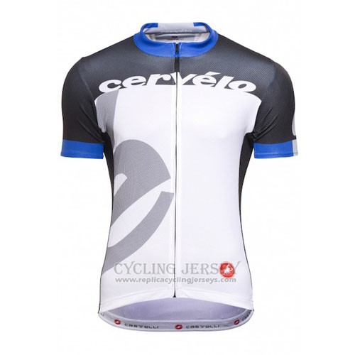 2016 Cycling Jersey Castelli Cervelo and White and Blue Short Sleeve and Bib Short