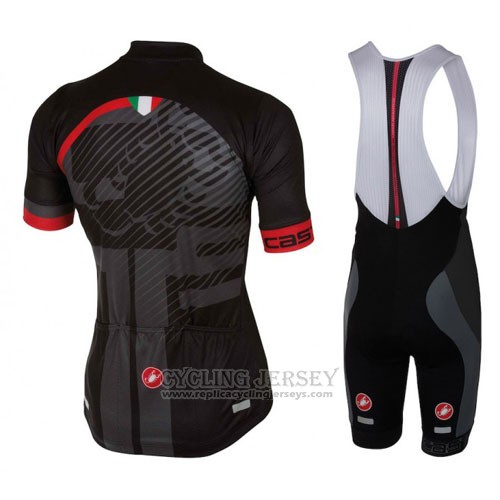 2016 Cycling Jersey Castelli Red Black Short Sleeve and Bib Short