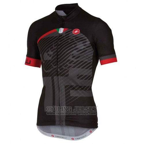 2016 Cycling Jersey Castelli Red Black Short Sleeve and Bib Short