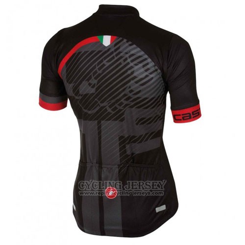2016 Cycling Jersey Castelli Red Black Short Sleeve and Bib Short