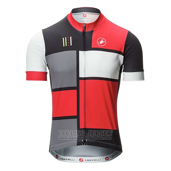 2016 Cycling Jersey Castelli Red and Black Short Sleeve and Bib Short
