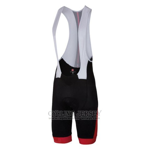 2016 Cycling Jersey Castelli Red and White Short Sleeve and Bib Short