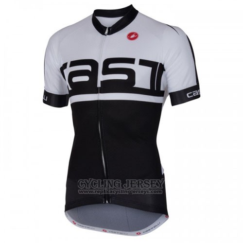 2016 Cycling Jersey Castelli White Black Short Sleeve and Bib Short