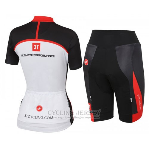 2016 Cycling Jersey Castelli White Red Short Sleeve and Bib Short
