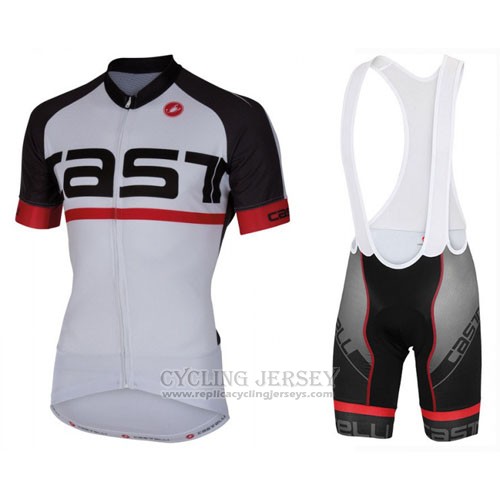 2016 Cycling Jersey Castelli White Short Sleeve and Bib Short